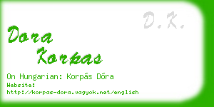 dora korpas business card