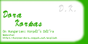 dora korpas business card